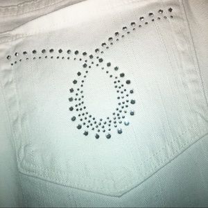 NYDJ White rhinestone embellished jeans size 14